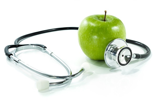 Pomme et stethoscope